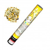 Пневмохлопушка 30 см, прямоугольники золото и серебро - Купить конфетти в Омске | серпантин - хлопушки